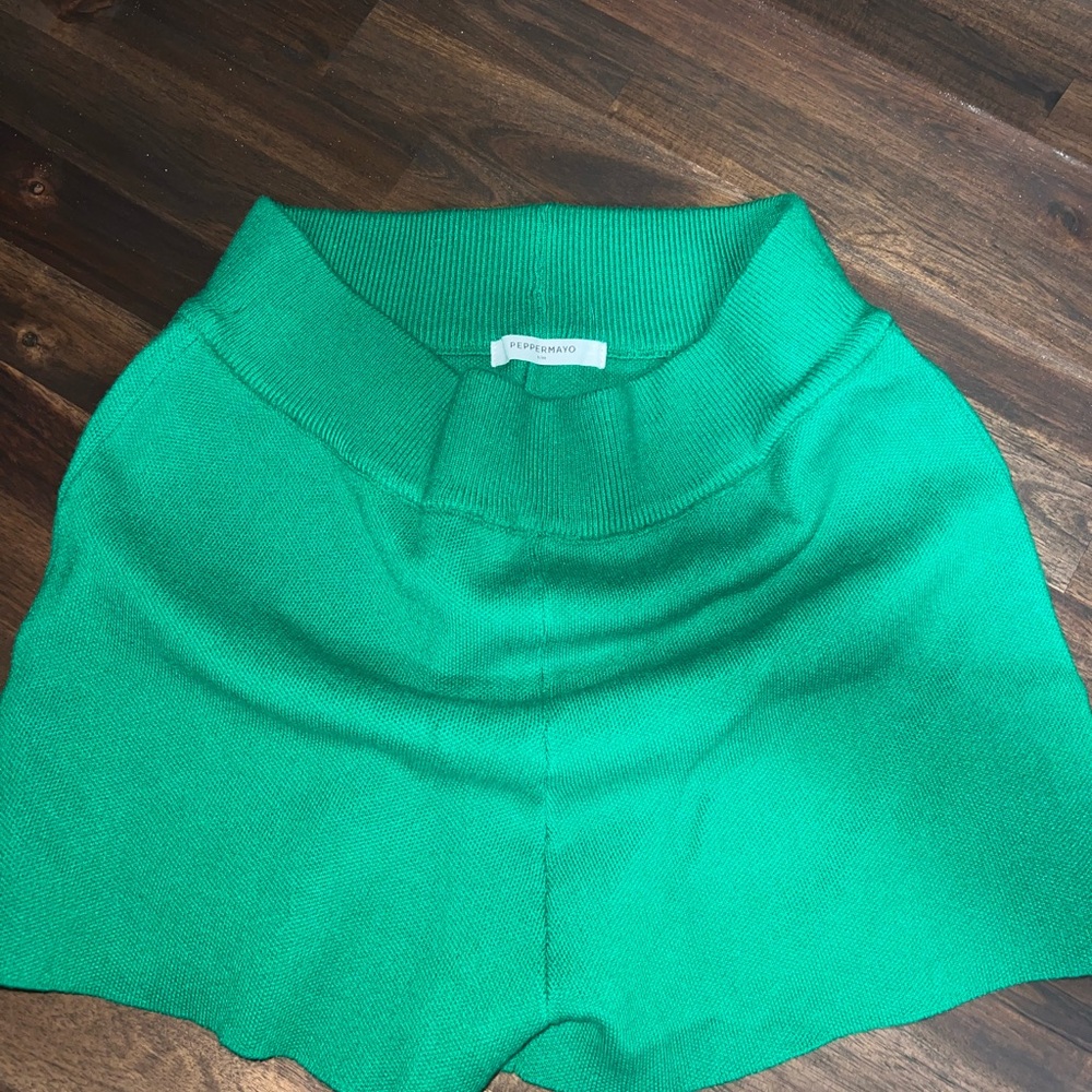 Peppermayo High Waist Green Shorts